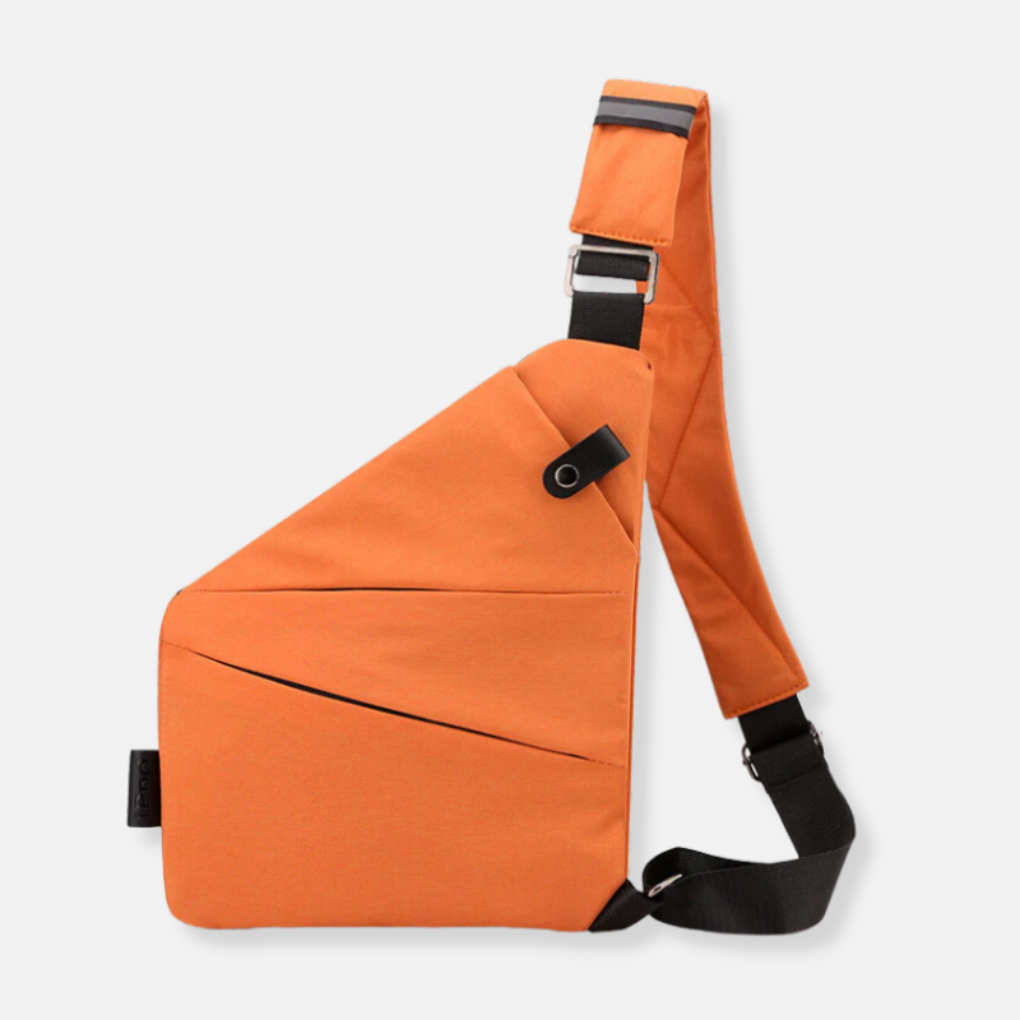 Stilren crossbody veske som kombinerer urban design med avansert tyverisikring.