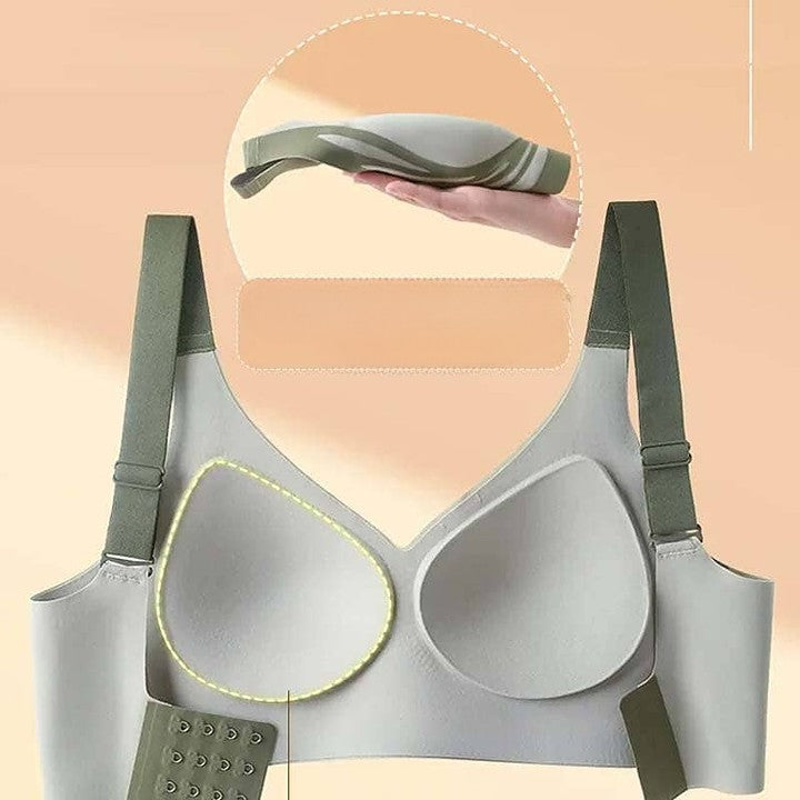 Usynlig trådløs dame BH med push-up effekt. Løftende design for komfort og sømløs stil.