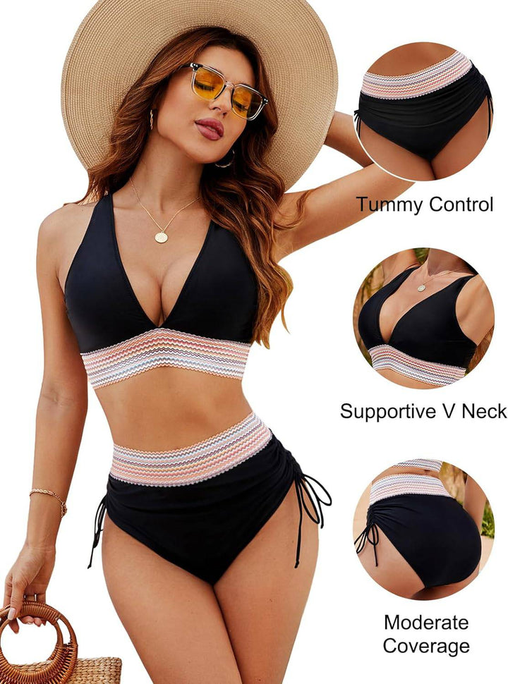 Elegant bikini med magekontroll, designet for kvinner som verdsetter både form og funksjon.