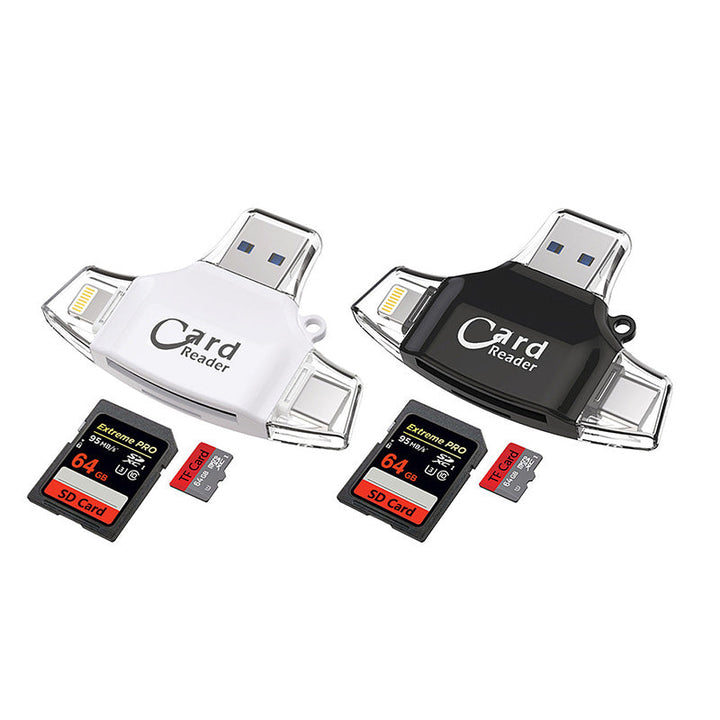Utvid mobilens lagringsplass og få tilgang til filer med denne 4-i-1 SD/Micro SD kortleseren.