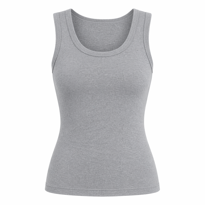Elegant slim fit singlet i bomull for kvinner, en essensiell basic topp for enhver garderobe.