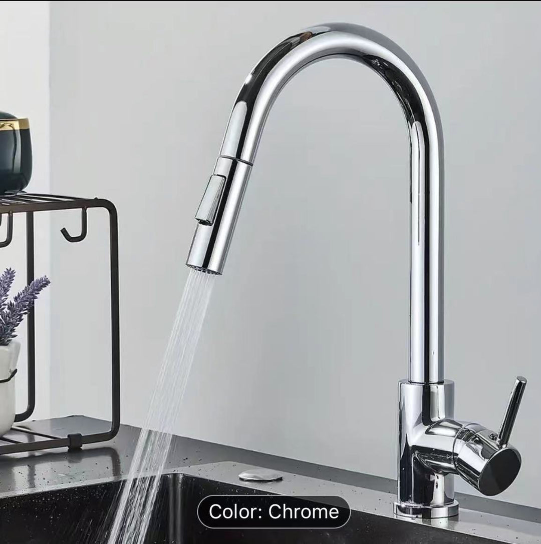 Elegant sensorkran til kjøkkenet. Berøringsfri kran i rustfritt stål for enkel bruk og optimal hygiene.