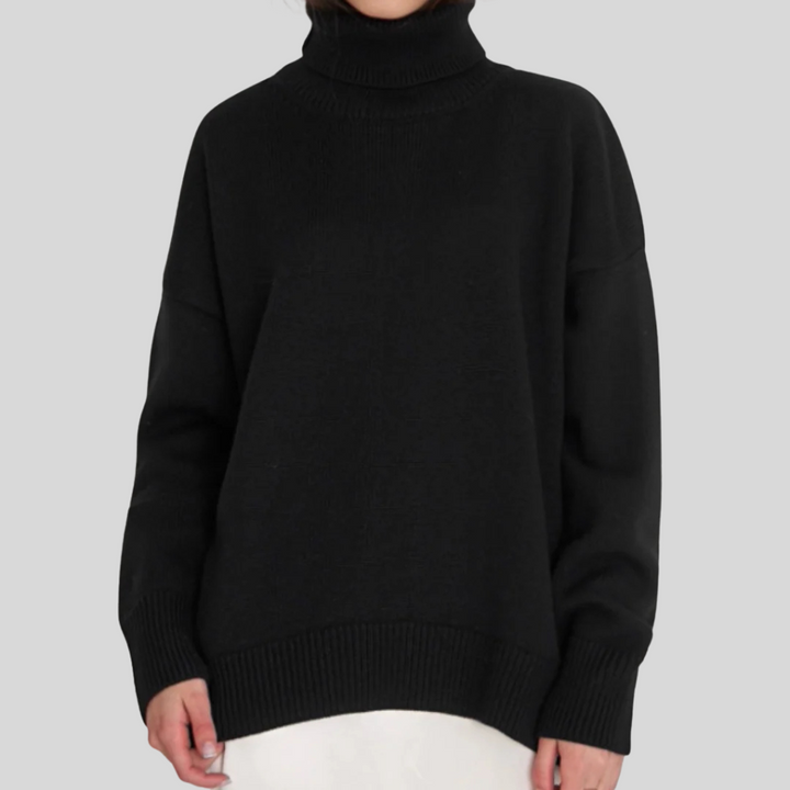 Elegant høyhalset vintergenser. Gir varme og stil, en uunnværlig genser til kaldt vær.