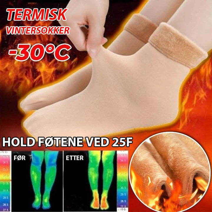 Varmebevarende vintersokker til dame, med fluffy innside for optimal komfort og mykhet.
