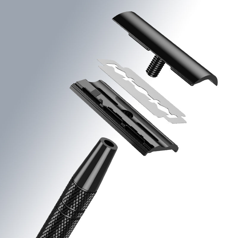 Robust retro barberhøvel i rustfritt stål for menn; for varig og presis barbering.