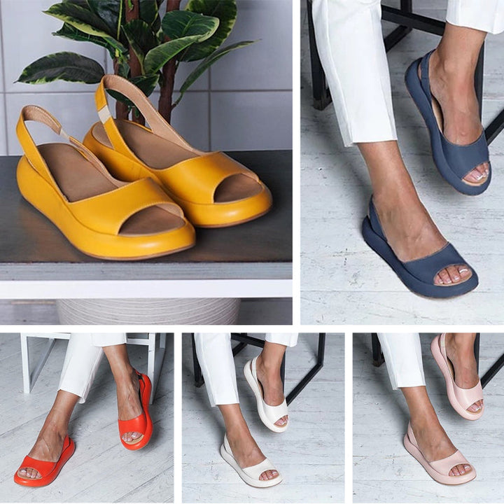 Rosa ortopedisk sommersandal for dame. Ergonomisk design og fotsupport for optimal komfort.