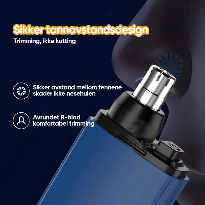 Vanntett nesehårtrimmer for enkel rengjøring, optimal hygiene og lang levetid.