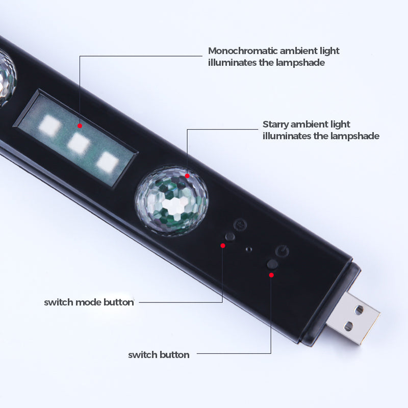 Moderne LED bil tilbehør: Trådløse stemningslys for bilinteriør.