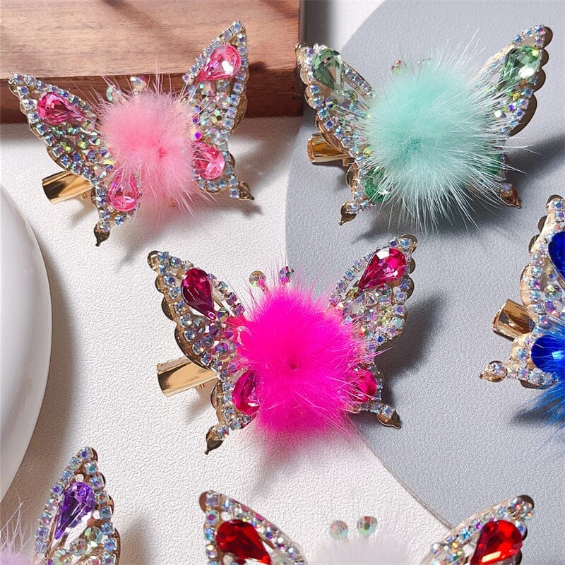 Perfekt gave: fargerik bevegelig sommerfuglhårnål, trendy hårtilbehør for jenter.
