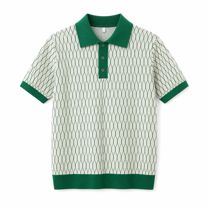 Sporty herre pikéskjorte, kortermet og strikket. Hurtigtørkende polo for aktiv fritid og komfortable sommerdager.