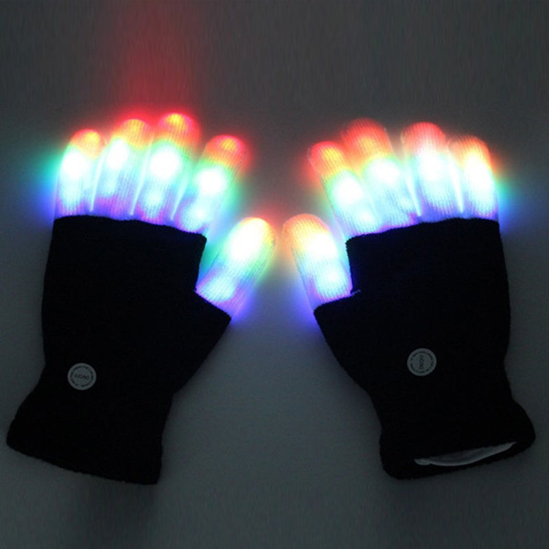 Barns lysende hansker med LED-lys. Ideelle for dans, fest & som morsomt kostymetilbehør.