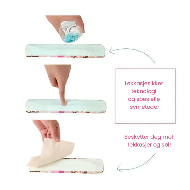 Interiør av bambuskull sanitetsbind, viser absorberende lag for effektiv og trygg menstruasjonsbeskyttelse.