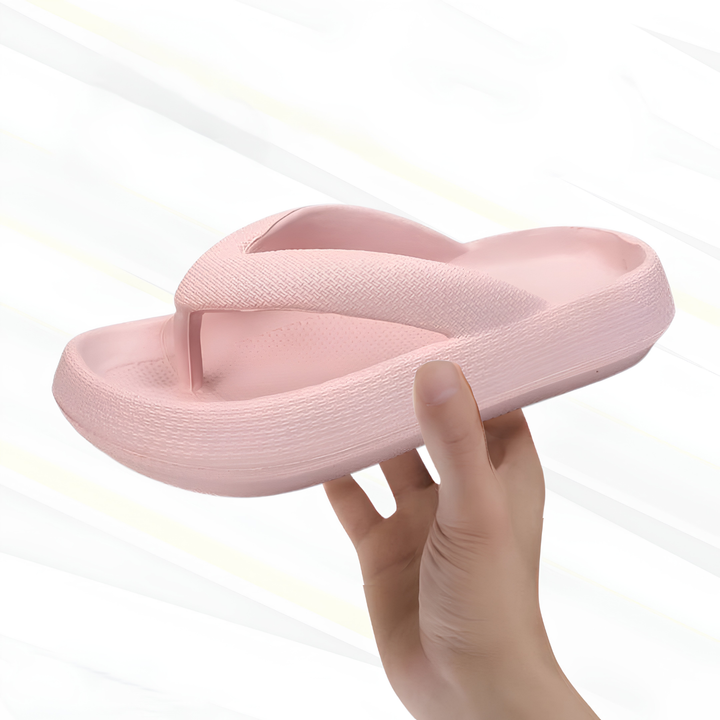 Flip-flops med ergonomisk fotseng for smertelindring. Sklisikker såle, perfekt for fritid og sommerbruk.