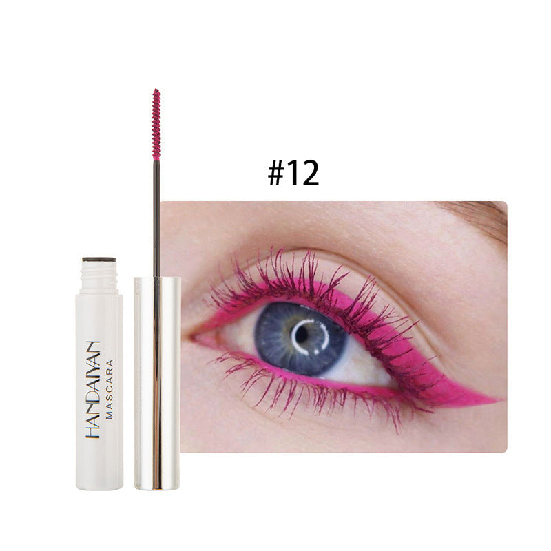 Elegant forpakning av fargerik volum mascara. Sett med 12 farger til dame.