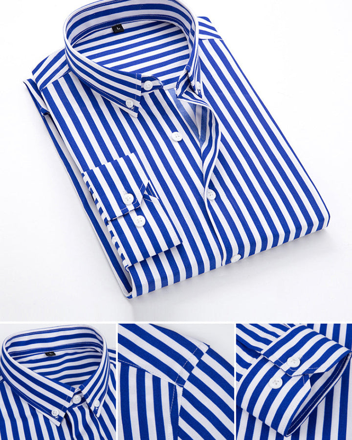 Stripete herreskjorte, slim fit, langermet design. En moderne og stilren skjorte for menn.