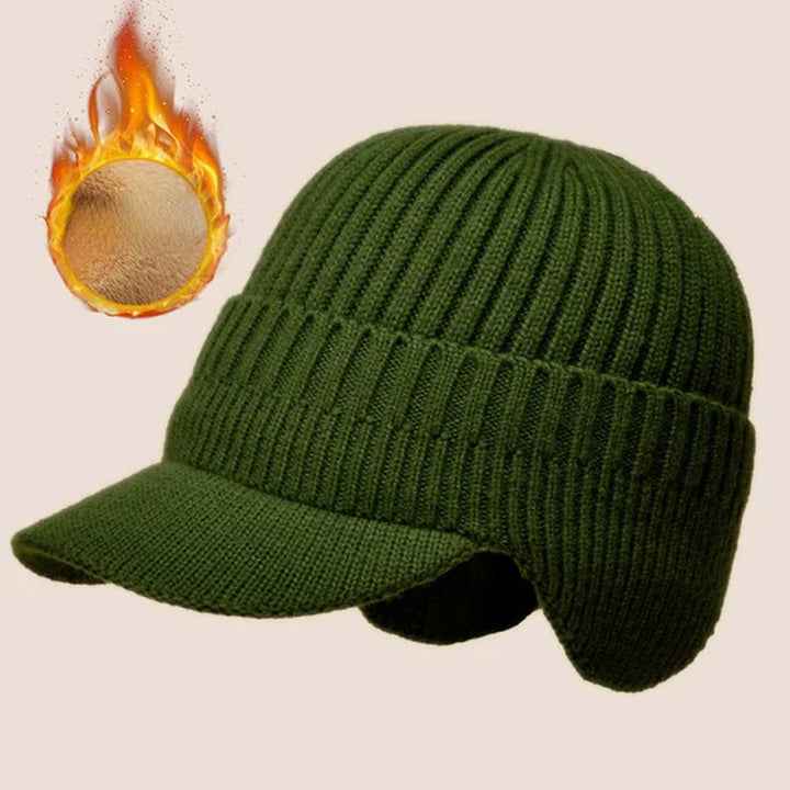 Akryl strikket unisex lue som gir god varme og beskyttelse til ørene i vinter.