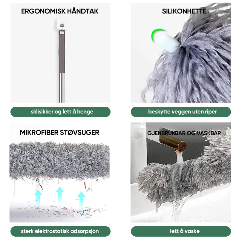 Hold hjemmet rent med denne effektive mikrofiber støvkosten som fjerner støv og skitt.