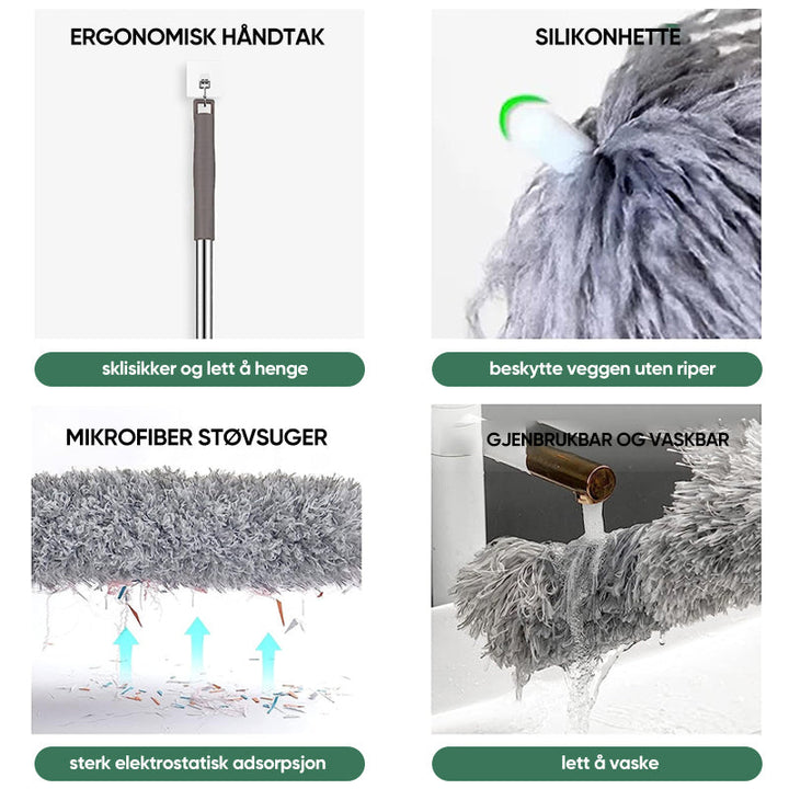 Hold hjemmet rent med denne effektive mikrofiber støvkosten som fjerner støv og skitt.
