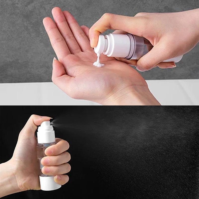Ergonomisk designet luftløs pumpeflaske, perfekt for reiseserum og lotion.