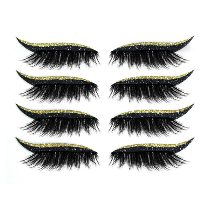 Gjenbrukbare klistremerker for eyeliner og øyevipper, ideelt for daglig bruk eller fest, med kattøye design.