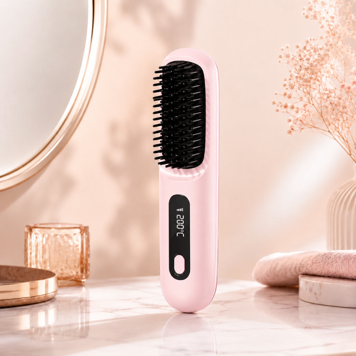 HeatBrush: Den ultimate reisevennlige trådløse varmbørsten for rask og enkel hårstyling.