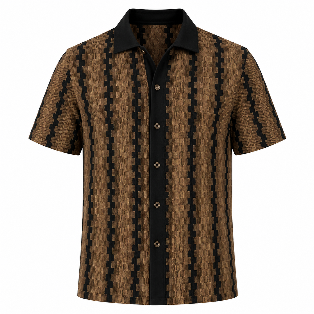Klassisk elegant herre cardigan, kortermet i myk strikk. Smartcasual rutete design.