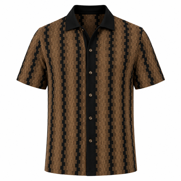 Klassisk elegant herre cardigan, kortermet i myk strikk. Smartcasual rutete design.