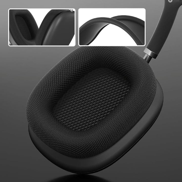 Elegante sorte trådløse Bluetooth over-ear hodetelefoner med moderne design for musikkentusiaster.