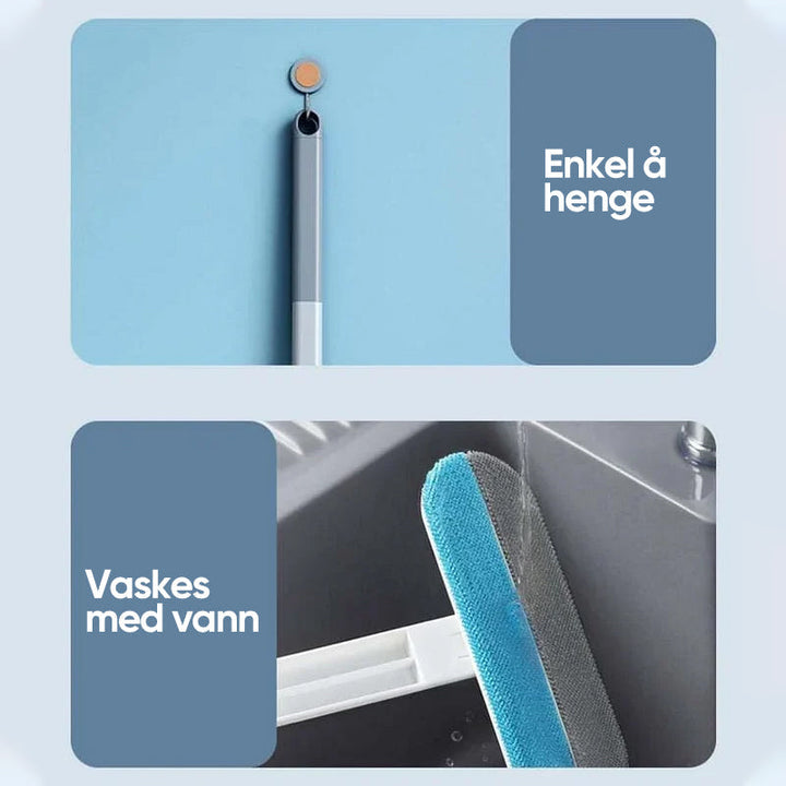 Håndholdt hårfjerner fjerner enkelt hundehår fra et bilsete, perfekt for reise og rask rengjøring.