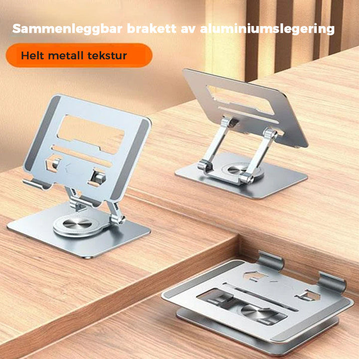 Universal roterende bærbar holder i premium aluminium. Forbedrer ergonomi på kontoret.
