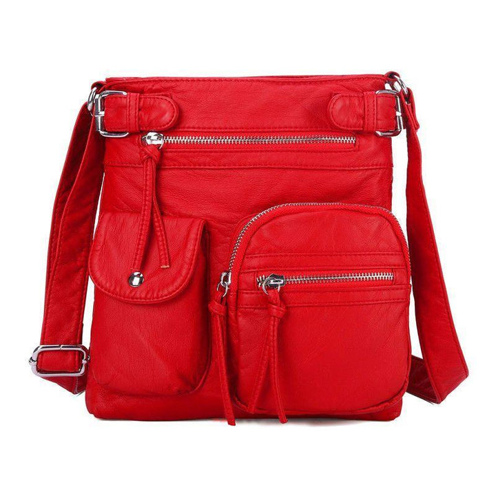 Moderne vanntett messenger bag i PU-lær, perfekt som romslig dame crossbody-veske for praktisk bruk.
