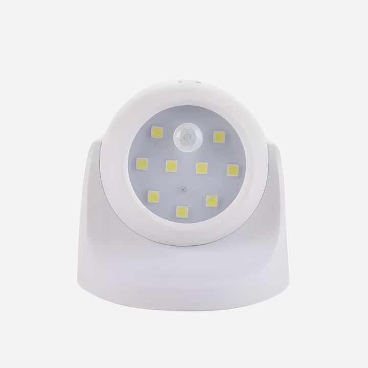Fleksibel, trådløs LED spotlight med bevegelsessensor. Enkel installasjon for hage, inngang, innendørs, batteridrevet.