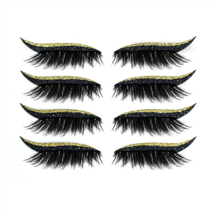 Gjenbrukbart eyeliner og vippeklistremerke i svart. Skap dramatisk kattøye look raskt og enkelt.