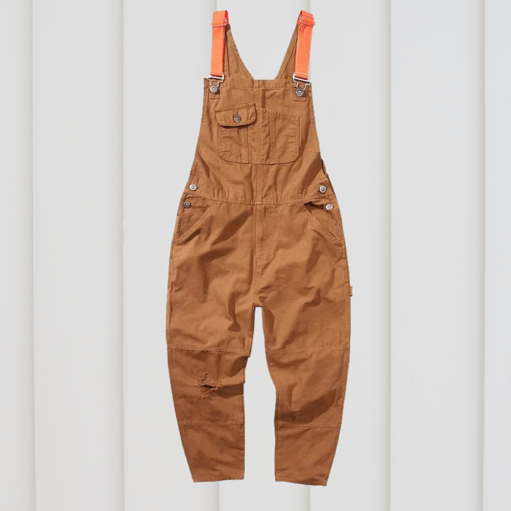 Beige unisex hage overall for komfortabelt hagearbeid. Praktisk og slitesterk arbeidsbukse for fritid.
