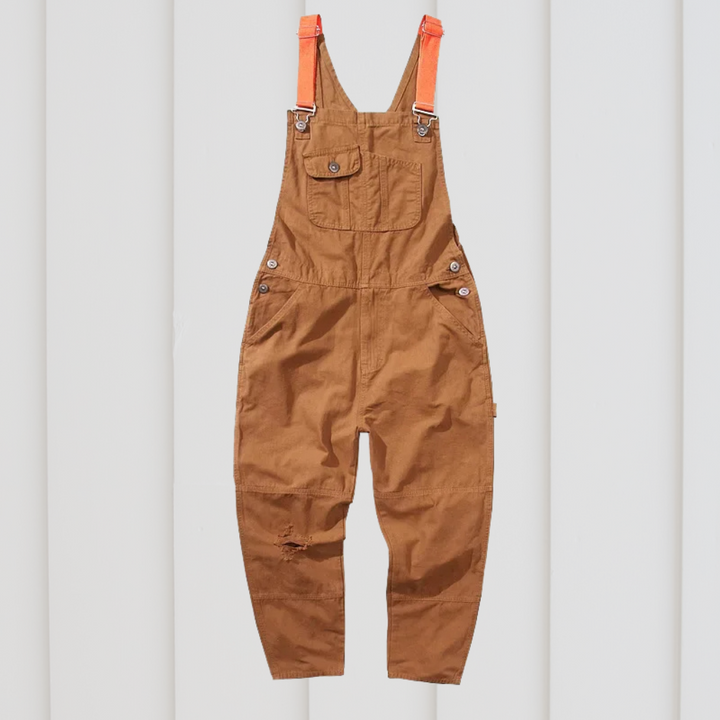 Beige unisex hage overall for komfortabelt hagearbeid. Praktisk og slitesterk arbeidsbukse for fritid.