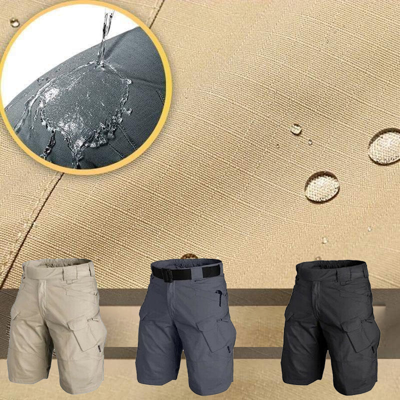 Grønn taktisk shorts for menn, robust og komfortabel for utendørs eventyr og sommerbruk.
