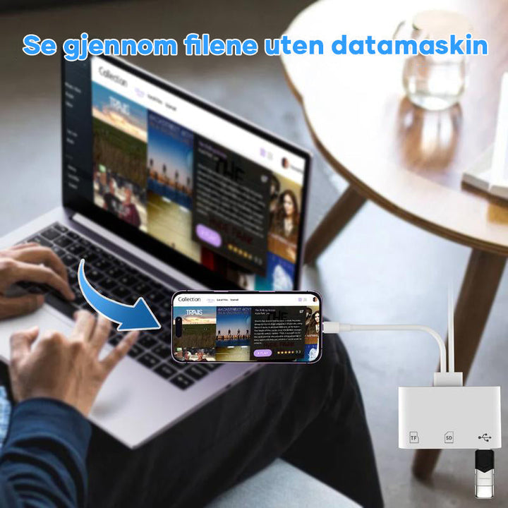 Forbind dine minnekort med iPhone/Android via denne universelle mobil kortleseren med USB-C.