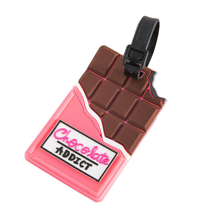 Unisex bagasjetag i naturtro sjokolade-design. Robust silikonmerke for all reise.