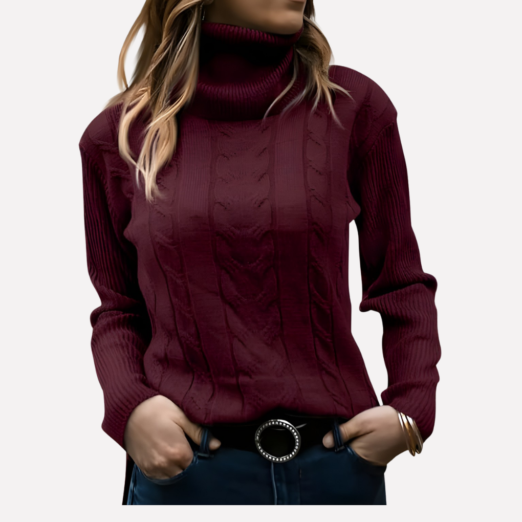 Komfortabel hvit turtleneck pullover i avslappet passform. Ideell damegenser.