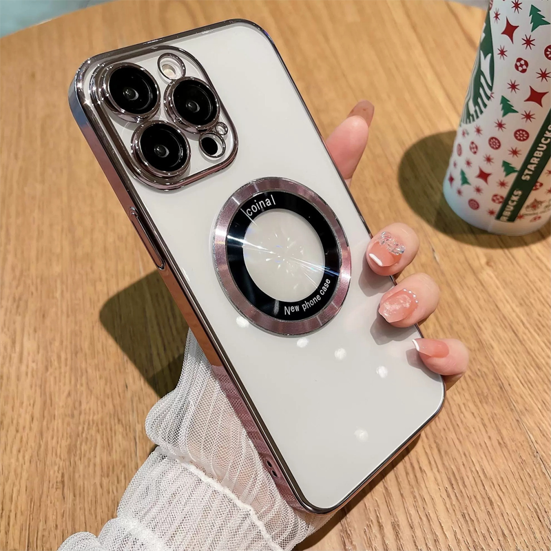 Klar magnetisk iPhone deksel. Robust TPU/PC mobilbeskyttelse med støtsikre egenskaper.