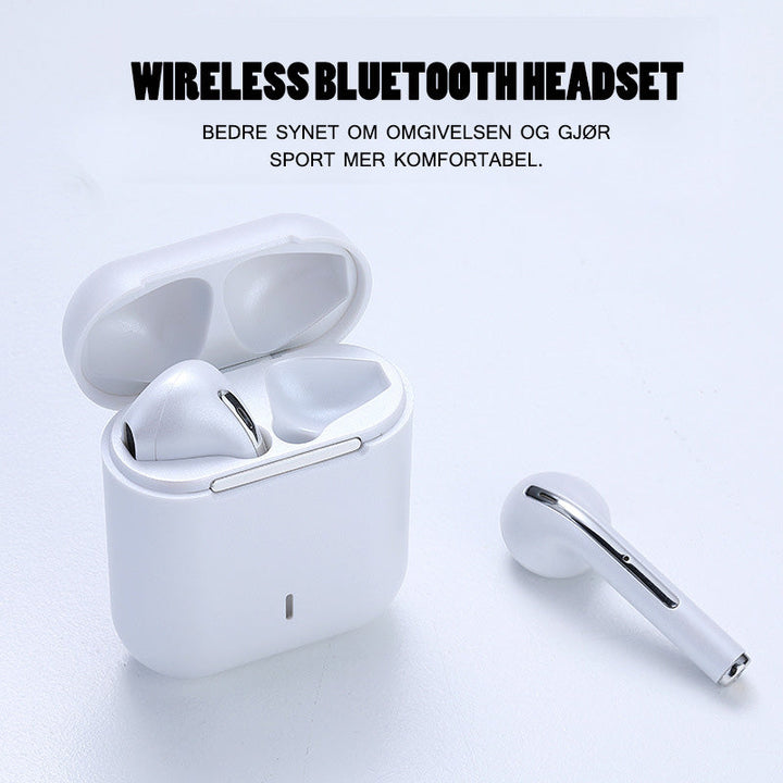 Trådløse Bluetooth-øretelefoner med ladeetui, ideelt telefontilbehør for musikk og klar kommunikasjon.