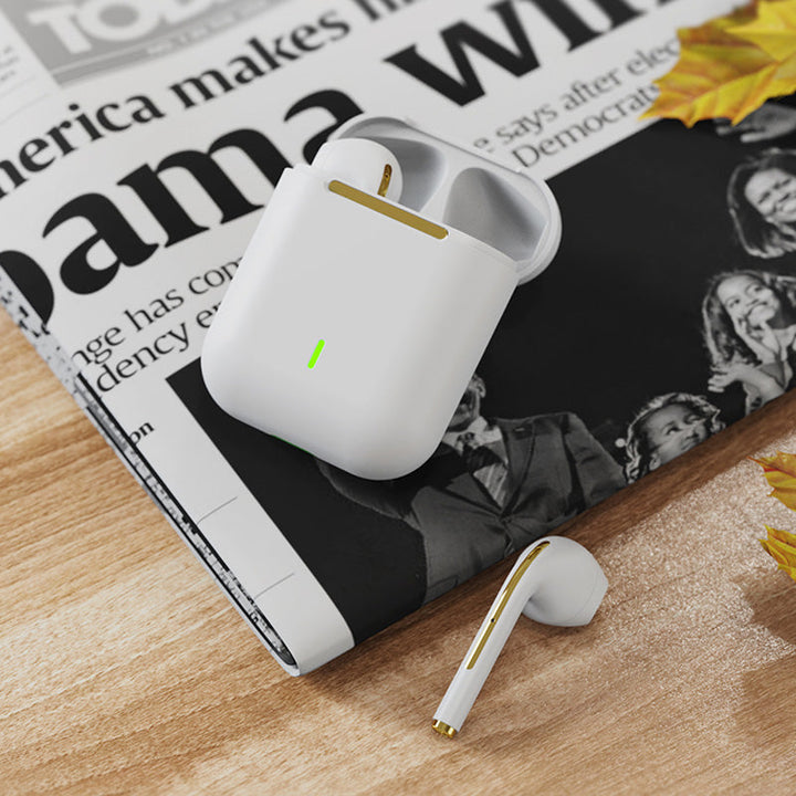 Trådløse in-ear Bluetooth-øretelefoner for optimal lyd til musikk og samtaler. Svart, elegant design.