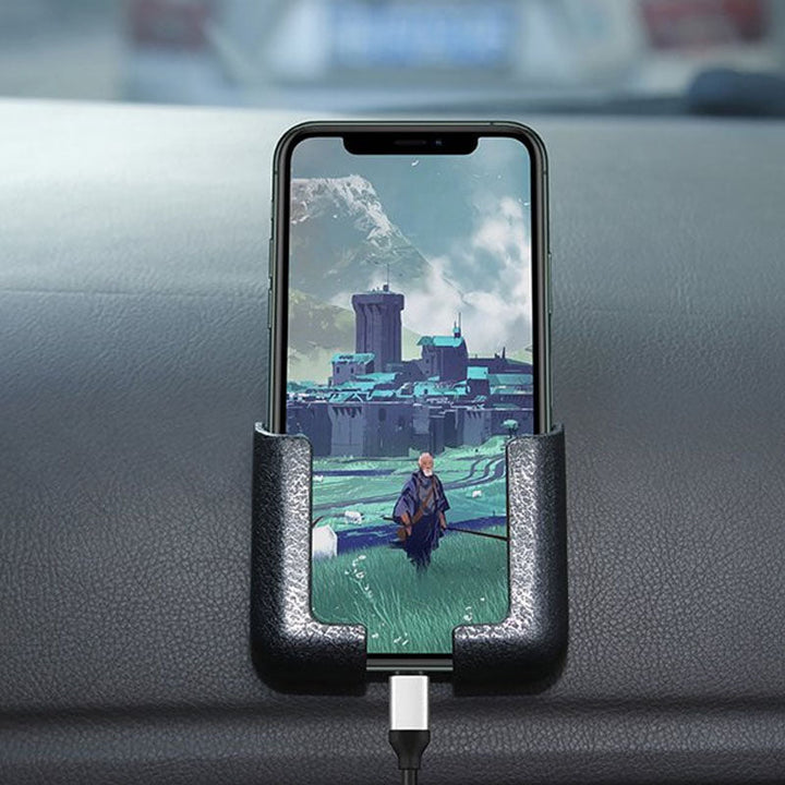 Kraftig selvklebende mobilholder for bil, holder smarttelefonen sikker på humpete veier.