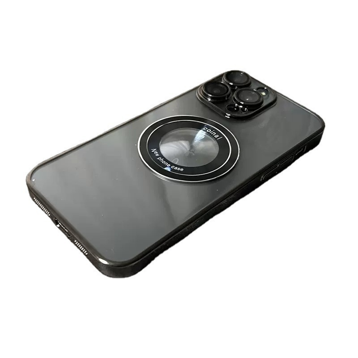 Klar iPhone deksel med forsterkede hjørner. Magnetisk, robust TPU/PC telefonbeskyttelse.