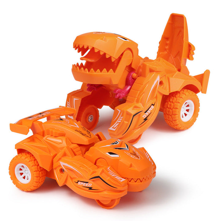 Fargerik transformerende dinosaur lekebil som lærer barn om fargegjenkjenning og motorikk gjennom lek.