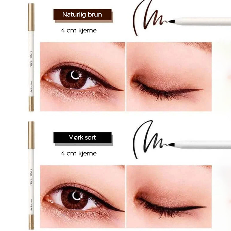Definerte øyne med langvarig, vanntett eyeliner. Presis og hurtigtørkende øyesminke for skjønnhet.