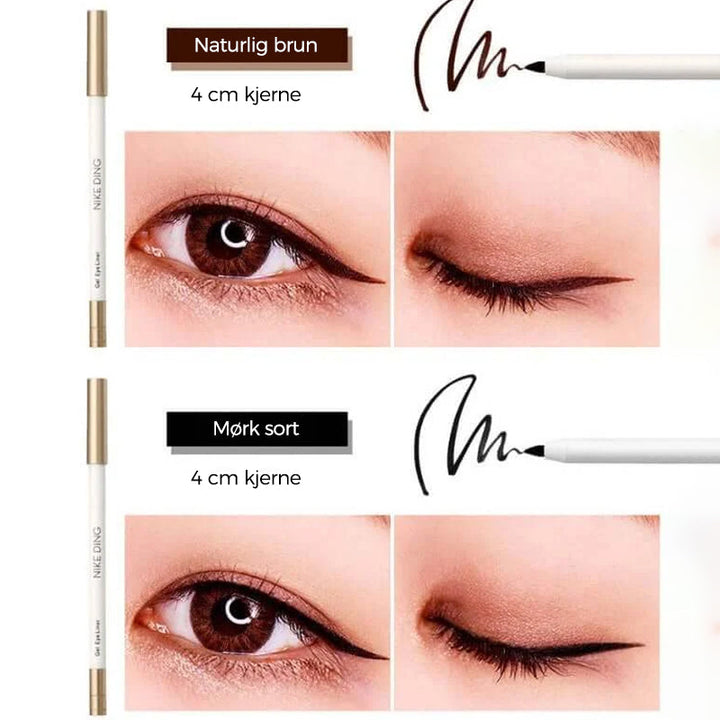 Definerte øyne med langvarig, vanntett eyeliner. Presis og hurtigtørkende øyesminke for skjønnhet.