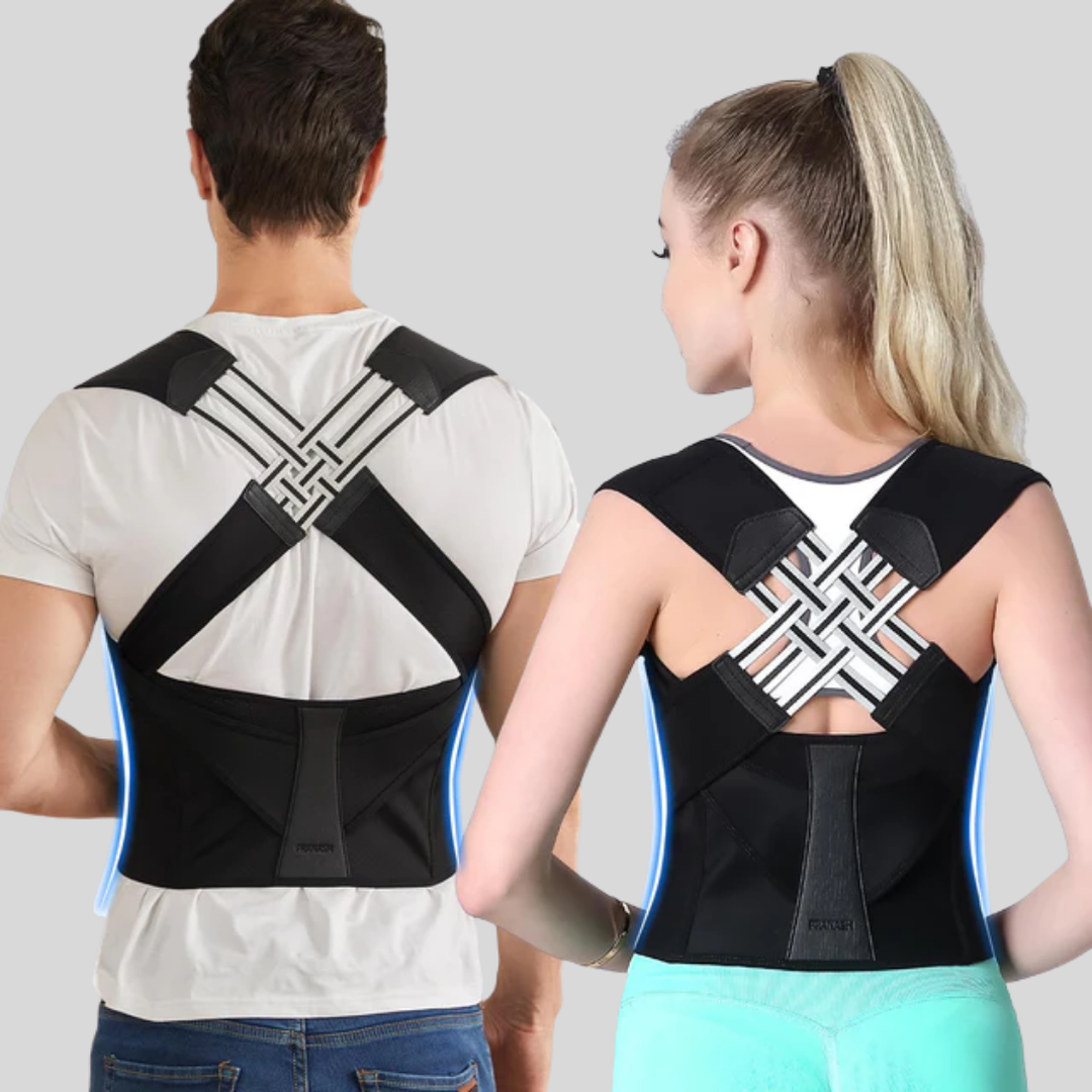 Unisex holdningskorrigerer for bedre rygghelse, justerbar for optimal kroppsholdning og smertelindring.