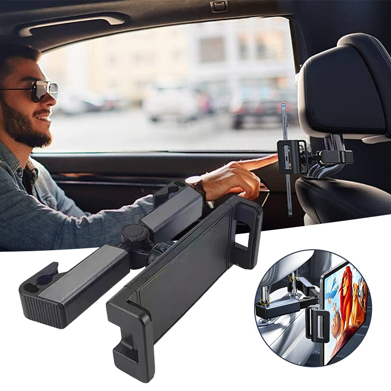 Praktisk ipadholder og mobilholder til nakkestøtte. Gir barn underholdning og ro på lange bilturer.