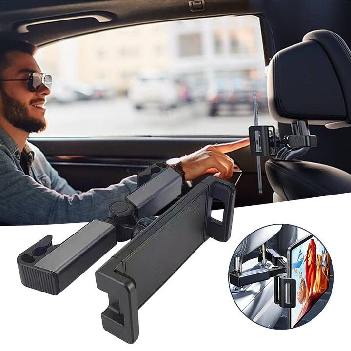 Praktisk ipadholder og mobilholder til nakkestøtte. Gir barn underholdning og ro på lange bilturer.